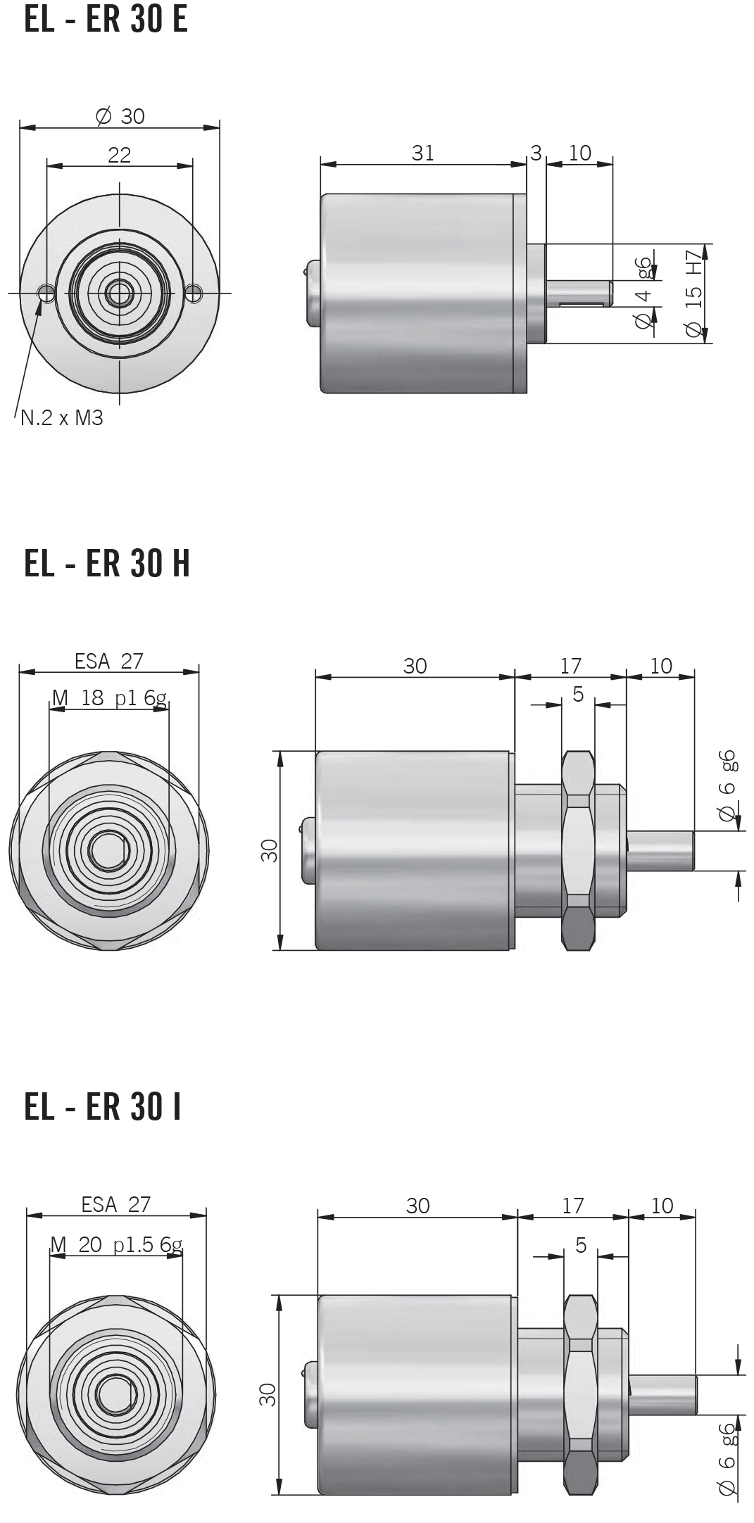 eltra شماتیک انکودر ER 30 E / H / I