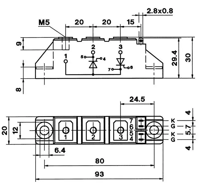 skkh106 شماتیک دیود تریستور SKKH 106